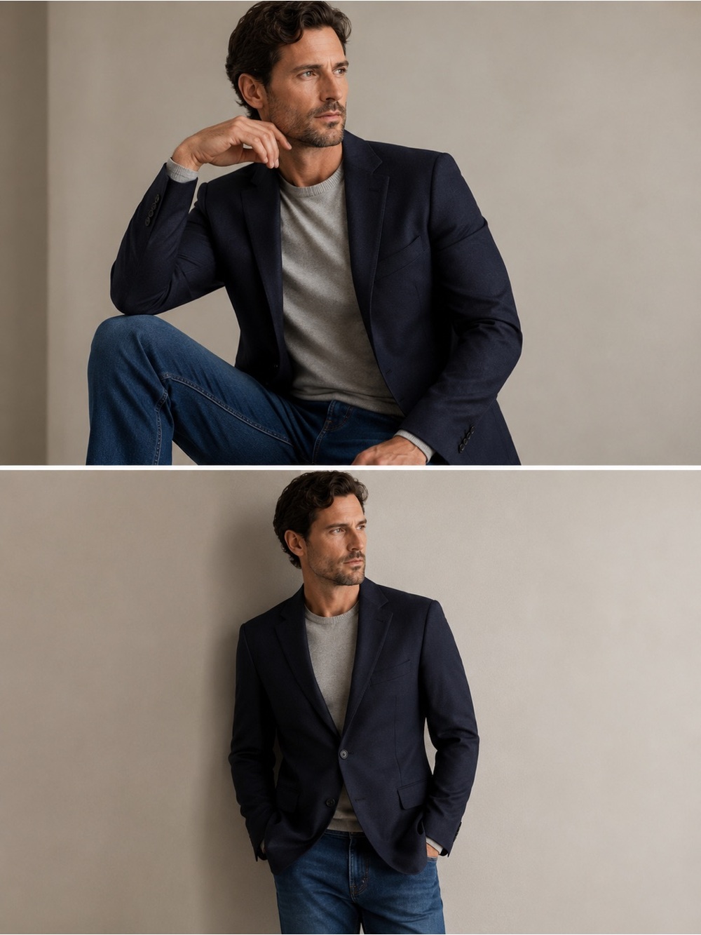 Samuelsohn 42R Loro Piana Rain System Navy Wool Blazer Sport Coat